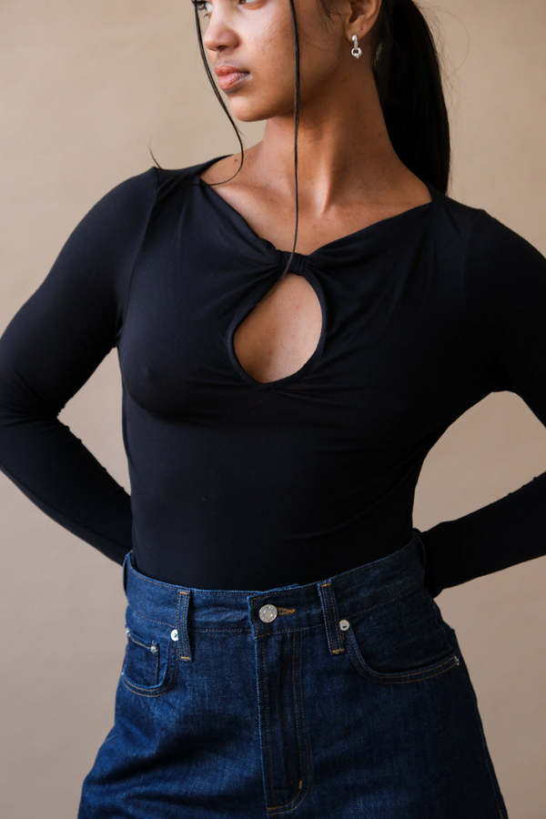 Geel SYLVIE TOP - BLACK