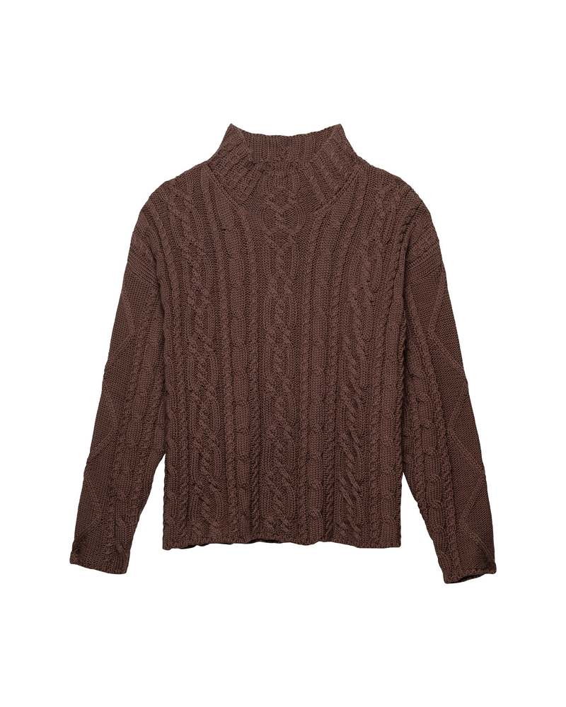 Honest Cotton Charlie Cable Knit Sweater - Cream/Chocolate/Black