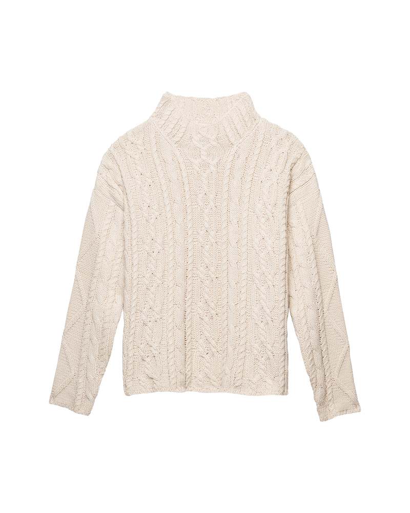 Honest Cotton Charlie Cable Knit Sweater - Cream/Chocolate/Black