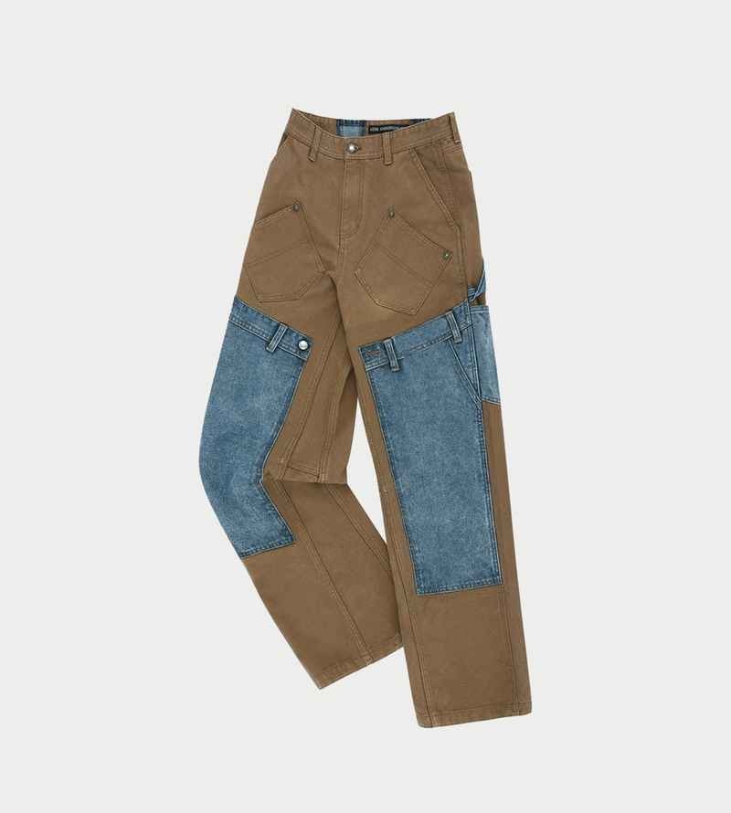 デニム・ジーパン ANDERSSON BELL UNISEX RE-MAKE CARPENTER JEANS 5SA435 ANDERSSON BELL Re-make Carpenter Jeans - Brown/Blue | Garmentory