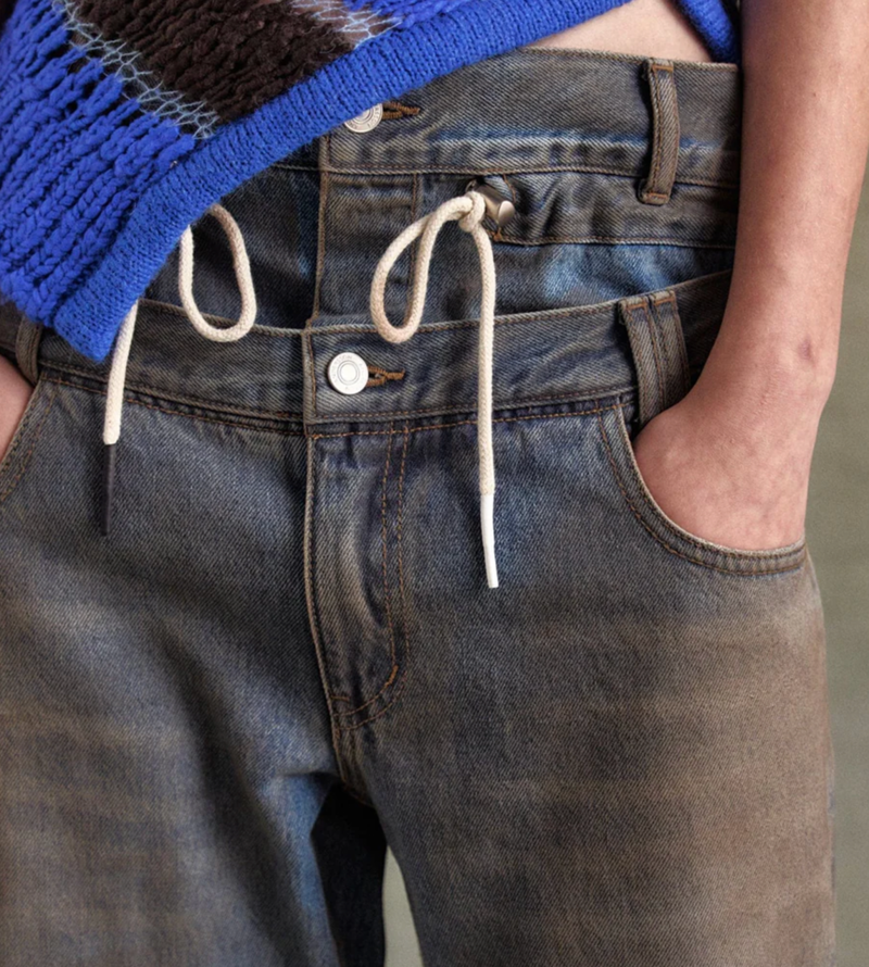 ■ANDERSSON BELL■ Unisex Vintage Spray Double Waist Jeans a ANDERSSON BELL Vintage Spray Double-Waist Jeans | Garmentory