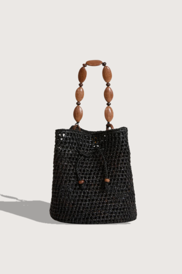 ROUJE PARIS Bise Raffia Bag - Noir | Garmentory