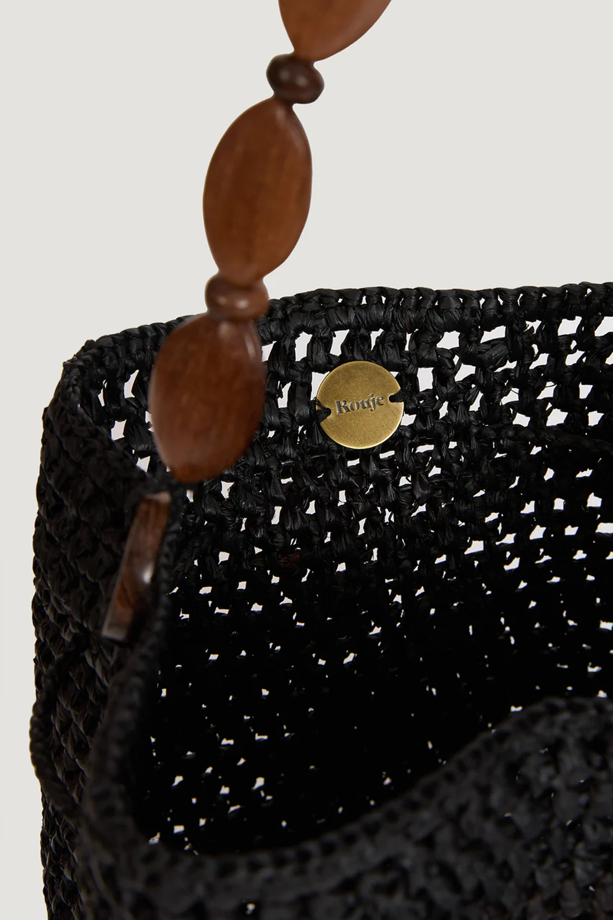 ROUJE PARIS Bise Raffia Bag - Noir | Garmentory