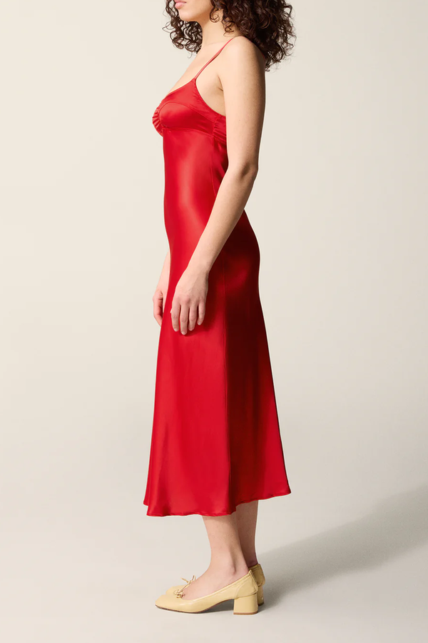 ROUJE PARIS Josephina Satin Dress - Rouge | Garmentory