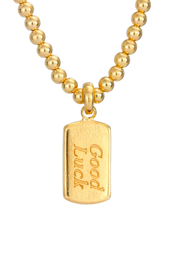 Sunday Stephens Goodluck Tag Necklace - Gold