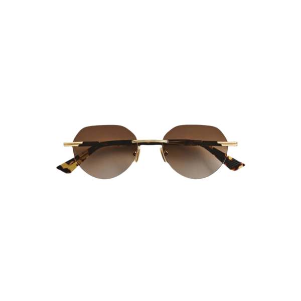 BOTTEGA VENETA Glaze Rimless Sunglasses - Gold/Brown