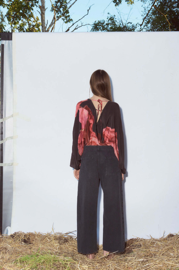 Anntian Silk Top Print E-Radicchio Top