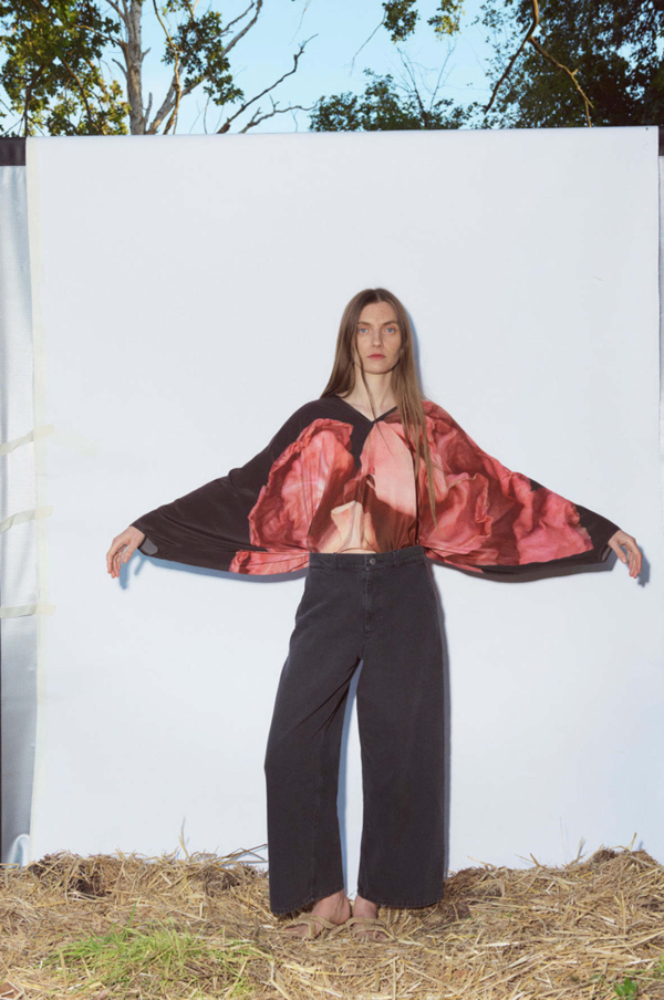 Anntian Silk Top Print E-Radicchio Top