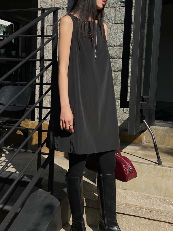 The NKC Store Puffer Mini Dress - Black