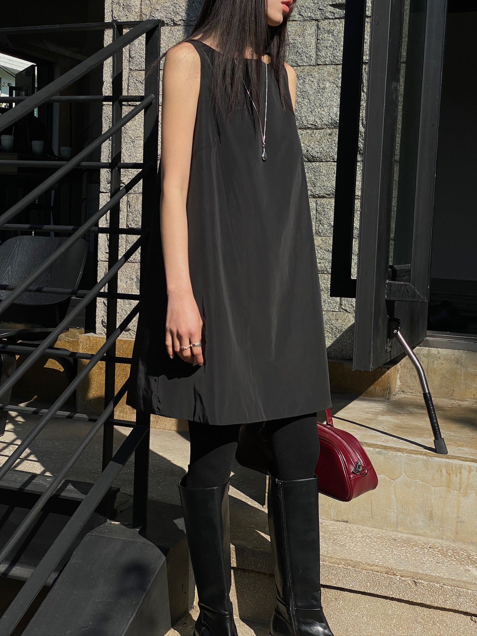 knee length dresses for ladies SurelyMine Puffer Metallic Look Mini Dress - Grey