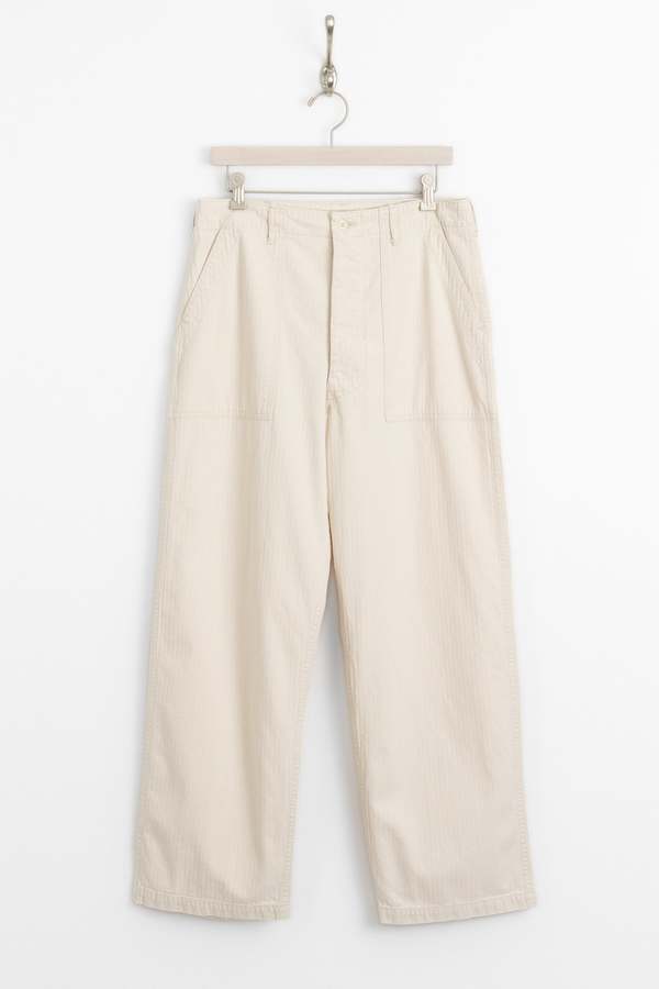 Orslow Herringbone Twill Summer Fatigue Pants - Ecru | Garmentory