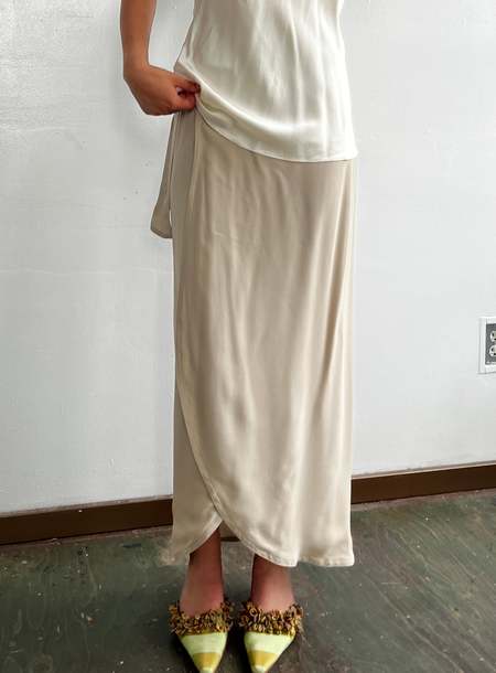 スカート musinsastandardwoman Women's Crinkle Long Skirt Gray MWCKS20 Crinkle Slip Skirt | Gray [Final Sale] – C'Moi