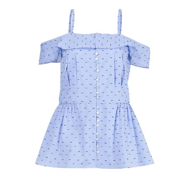 Derek Lam Off the Shoulder Blouse - Blue