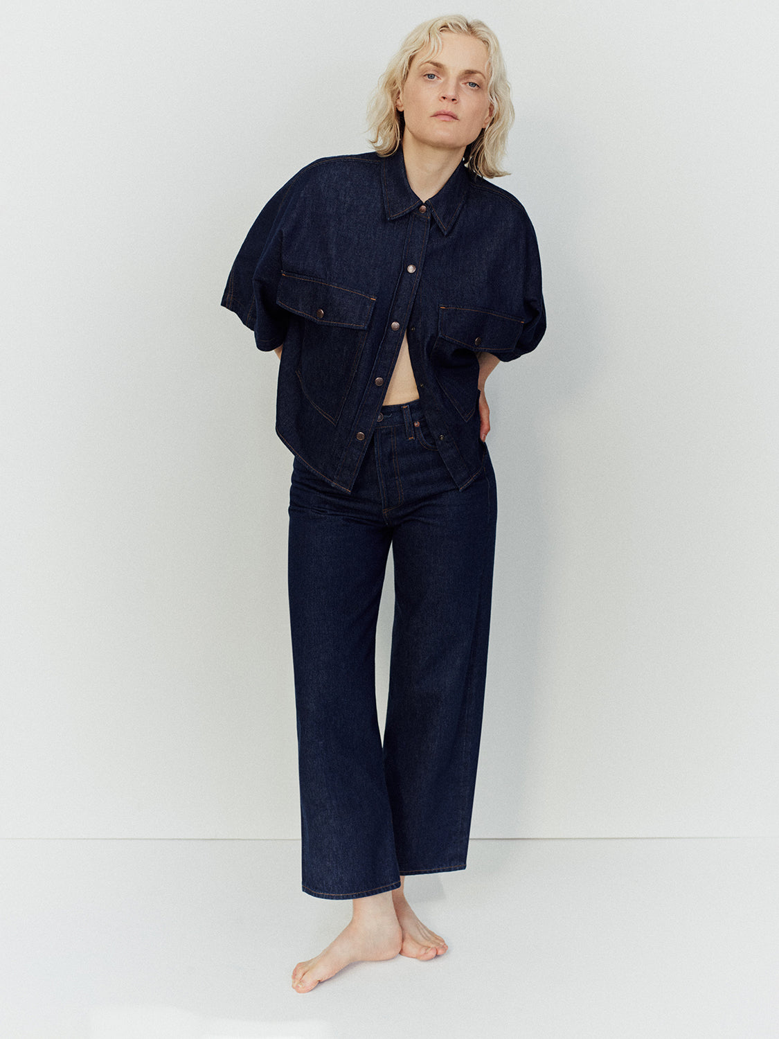 Agolde Taron Shirt - Dark Indigo Rinse | Garmentory