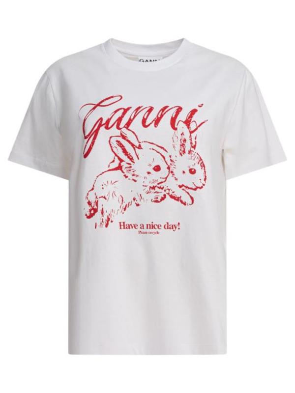 Ganni Short Sleeve T-shirt - White