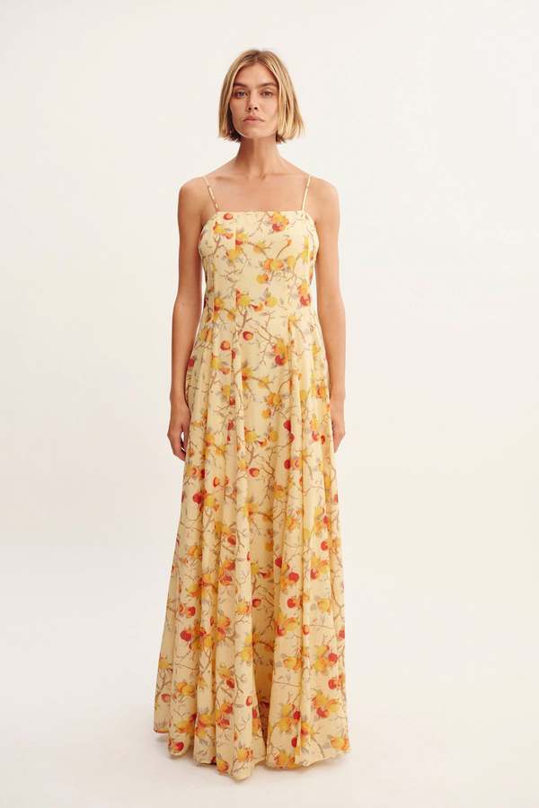 POSSE Paloma Square Neck Dress | Print/Yellow | Size M | Shopbop
