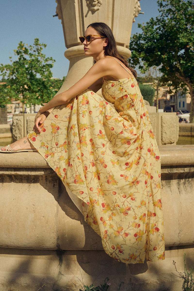 Posse Paloma Sq-Neck Dress - Citrus Floral | Garmentory