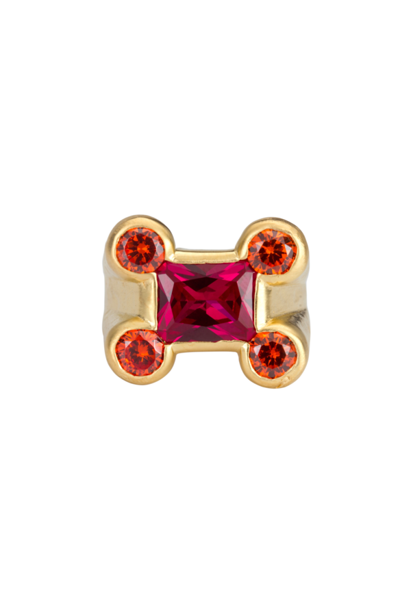 SUNDAY STEPHENS Double Date Ring - Pink/Gold