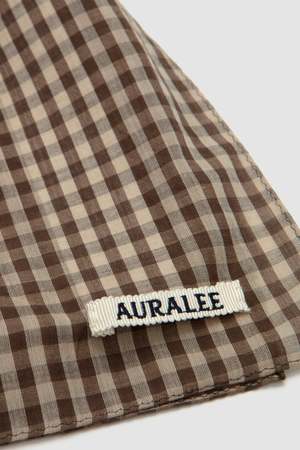 Auralee Airy Light Cotton Check Scarf | Garmentory