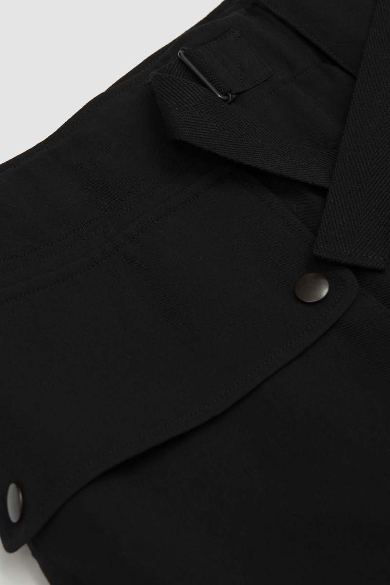AURALEE　LIGHT COTTON WOOL VIYELLA CARGO AURALEE: Black Light Cotton Wool Viyella Cargo Pants | SSENSE