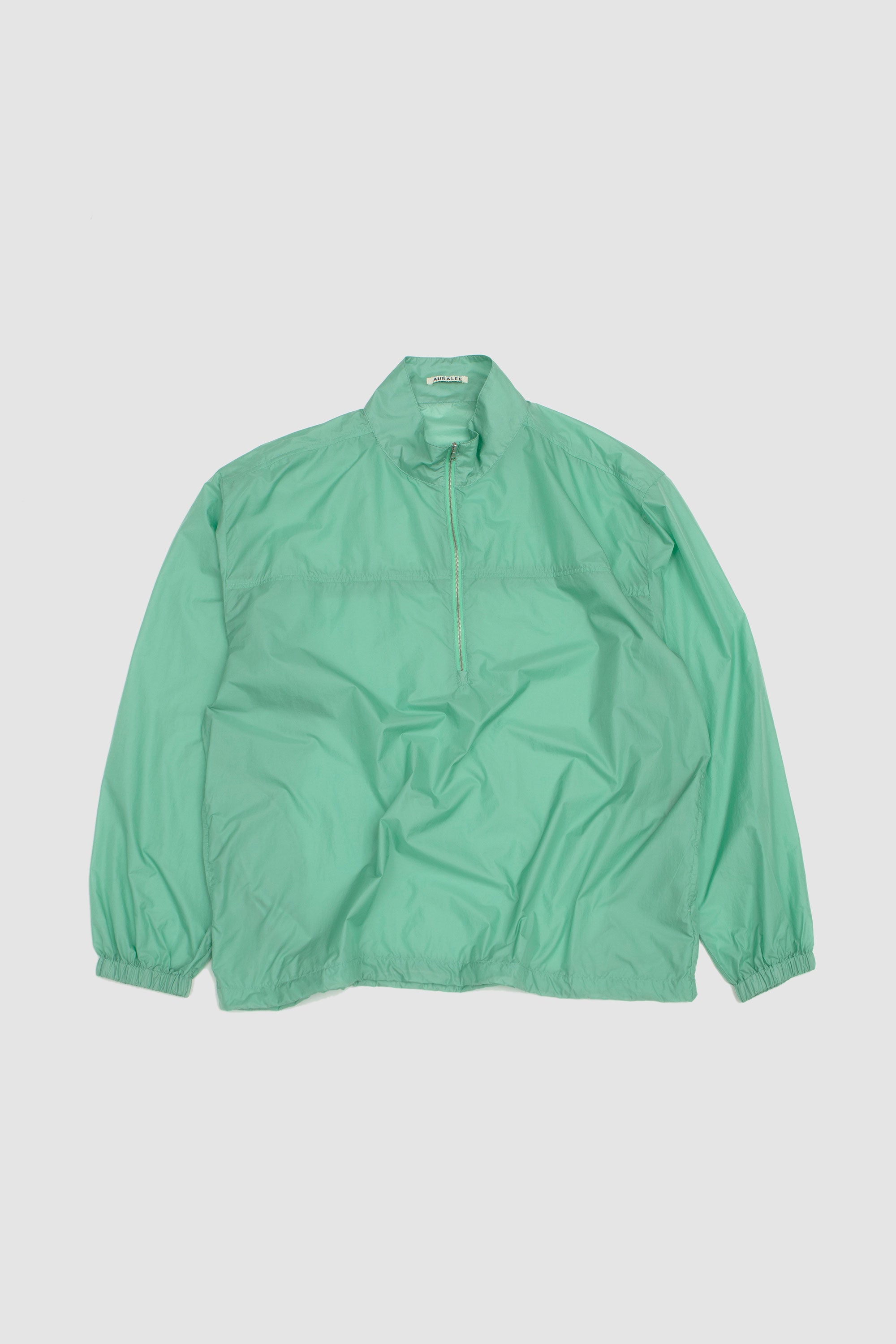 Auralee Light Sheer Nylon Half Zip Pull Over - Jade Green | Garmentory