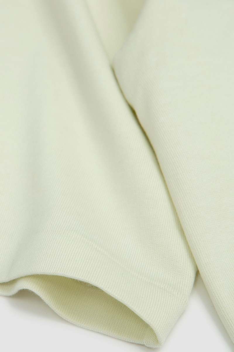 Auralee Luster Plaiting Boat Neck Tee - Ivory Pistachio