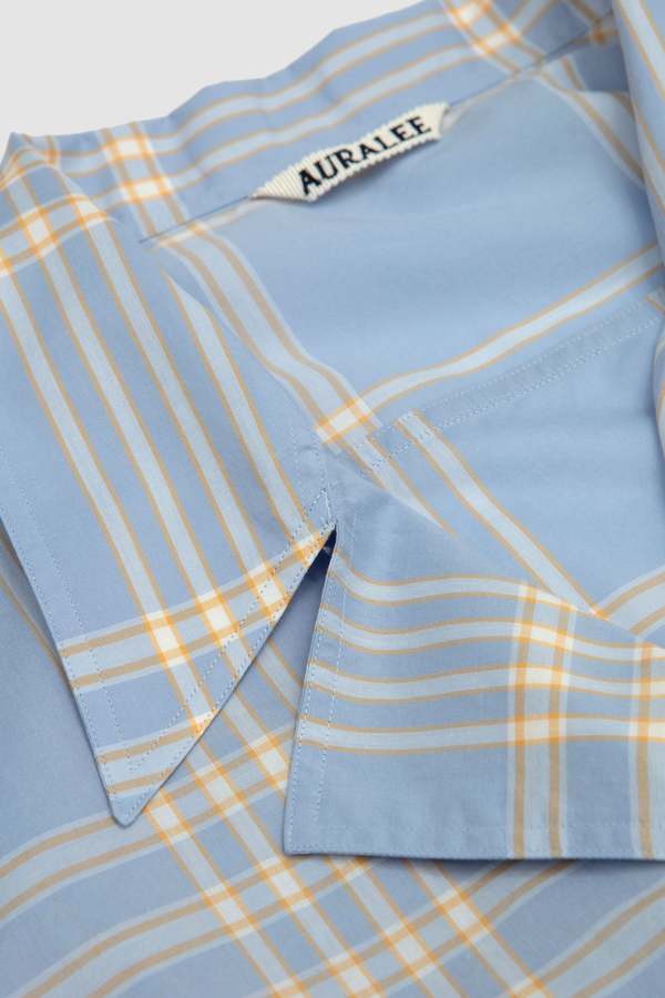 Auralee Washed Finx Typewriter Check PO Shirt | Garmentory