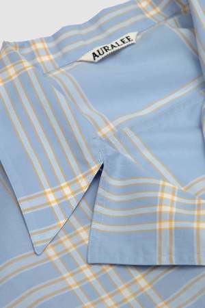 Auralee Washed Finx Typewriter Check PO Shirt | Garmentory