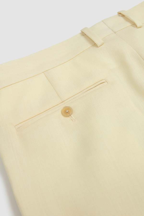 Auralee Wool Kid Mohair Hop Sack Two Tuck Slacks - Ivory White