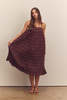 amente Pleated Knee Cami Dress - Berry - Thumbnail 6