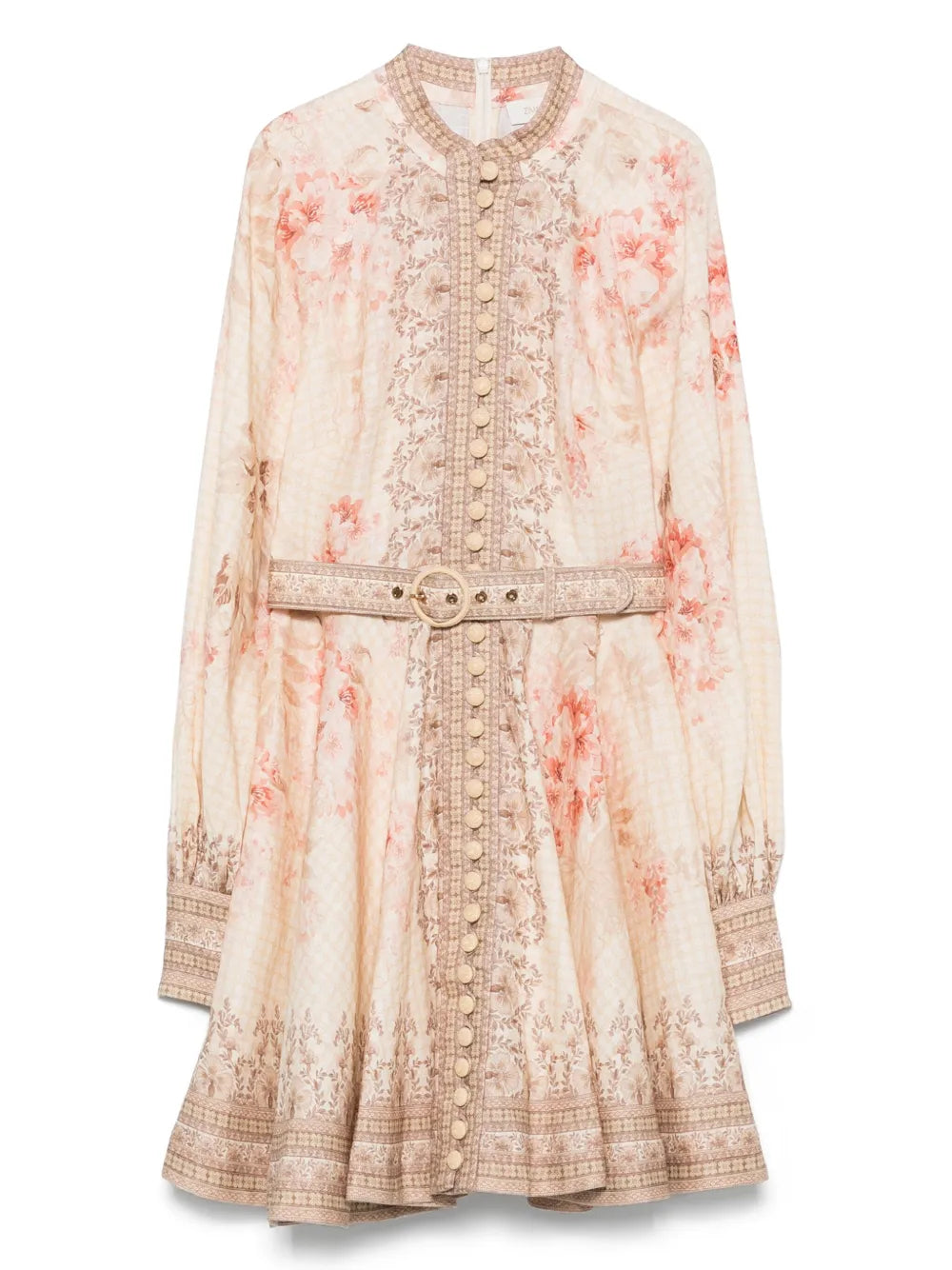 ワンピース Zimmermann ILLUMINATE BUTTONED MINI DRESS (3970DS251 CORAL) Zimmermann Illuminate Buttoned Mini Dress in Coral