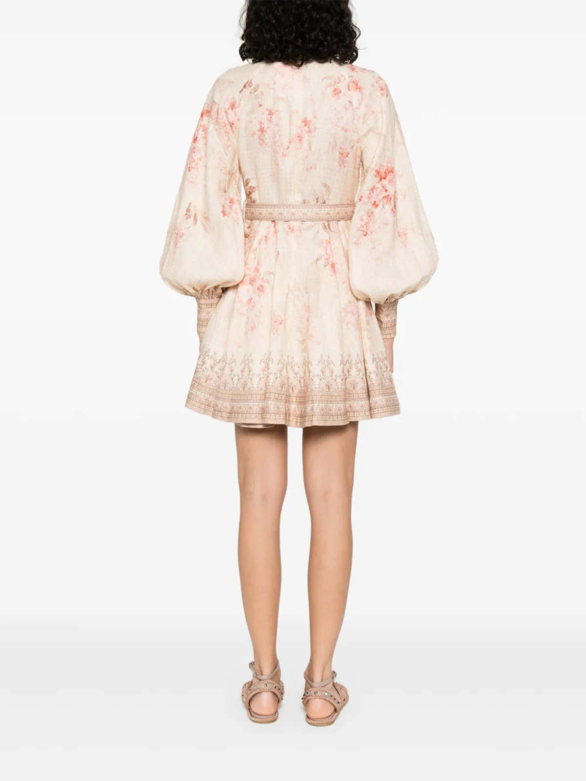 Zimmermann Illuminate Buttoned Mini Dress - Coral Floral