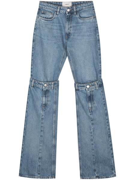 デニム・ジーパン COPERNI 'Open Knee' jeans Blue COPP55252 Coperni Open Knee Jeans - Washed Blue | Garmentory
