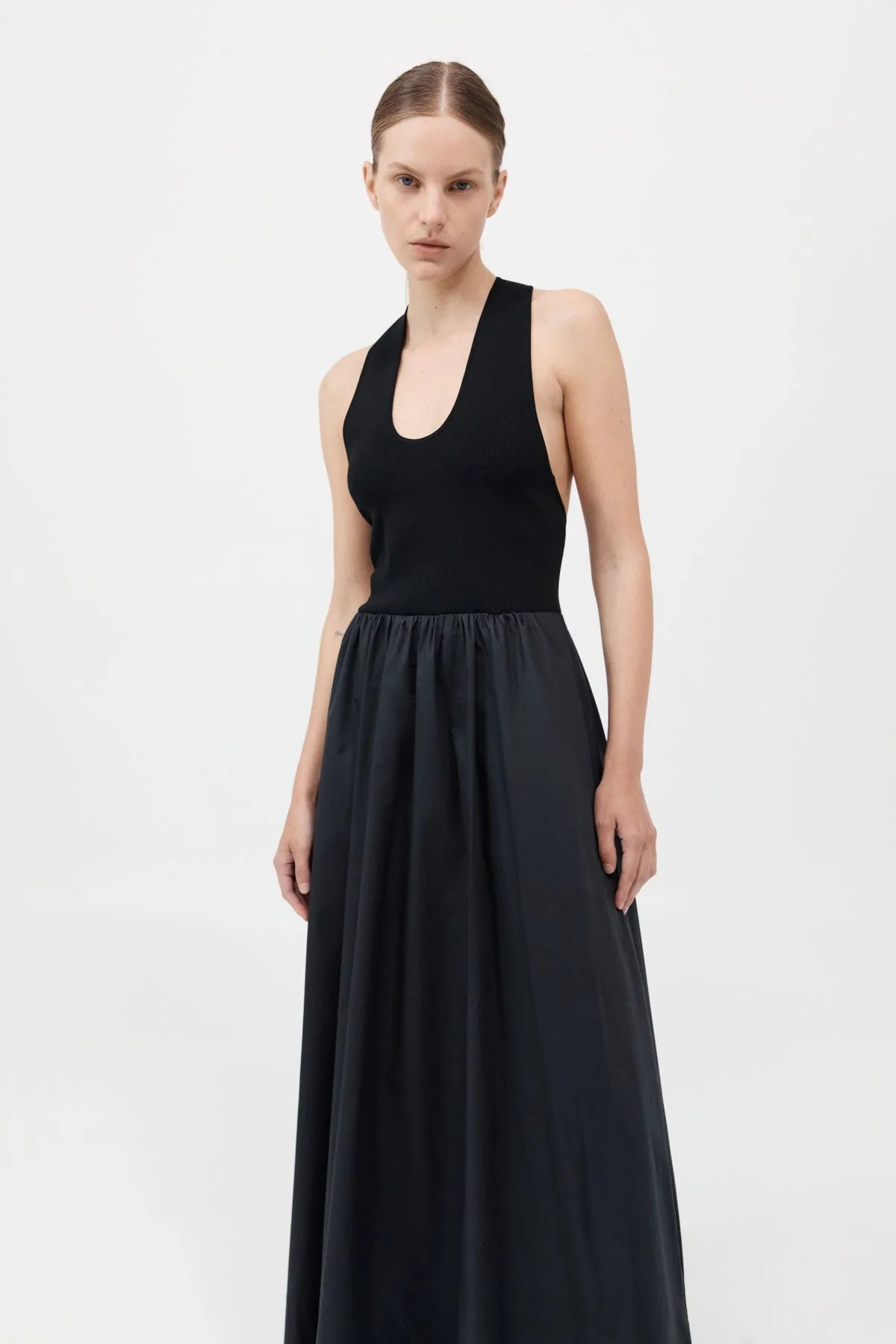 st agni plunge neck dress St. Agni Plunge Neck Dress - Black