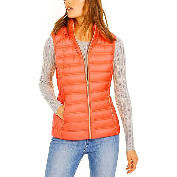 Michael Kors - Down Fill Full Zip Removable Hood Puffer Vest