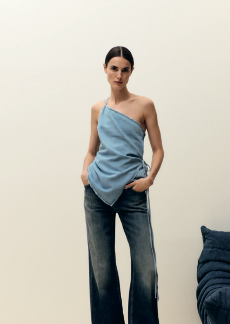 Closed Wrap Top Denim Top Closed Wrap Top Denim Top