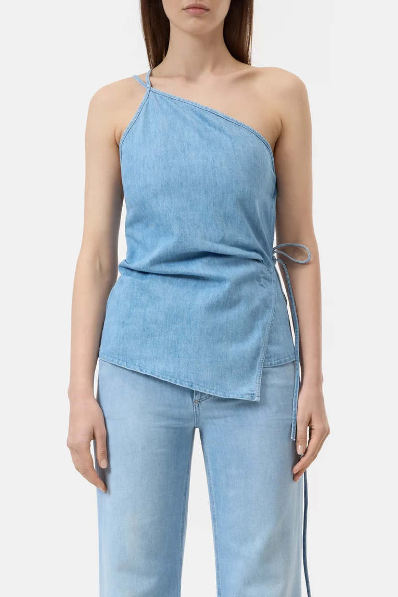 Closed Wrap Top Denim Top Closed Wrap Top Denim Top