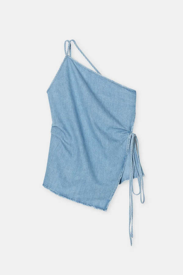 Closed Wrap Top Denim Top Closed Wrap Top Denim Top