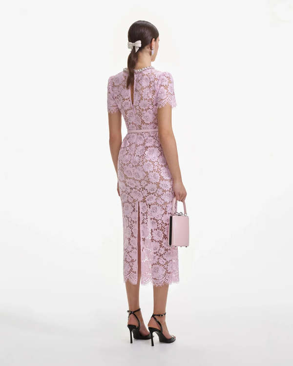 open lace back dress Valentino Pink Lace Bow Dress – Sheer Room
