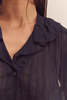 amente Ruffled Collar Blouse - Black - Thumbnail 2