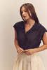 amente Ruffled Collar Blouse - Black - Thumbnail 6
