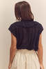 amente Ruffled Collar Blouse - Black - Thumbnail 8