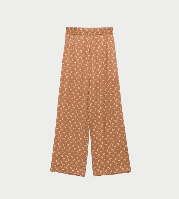 MARINE SERRE Moon Satin Drawstring Trousers - Camel