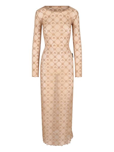 ワンピース MARINE SERRE Woman Dress Beige WDR297BCJER0005 BG60 MARINE SERRE Marine Serre マリーン セル ワンピース Organic