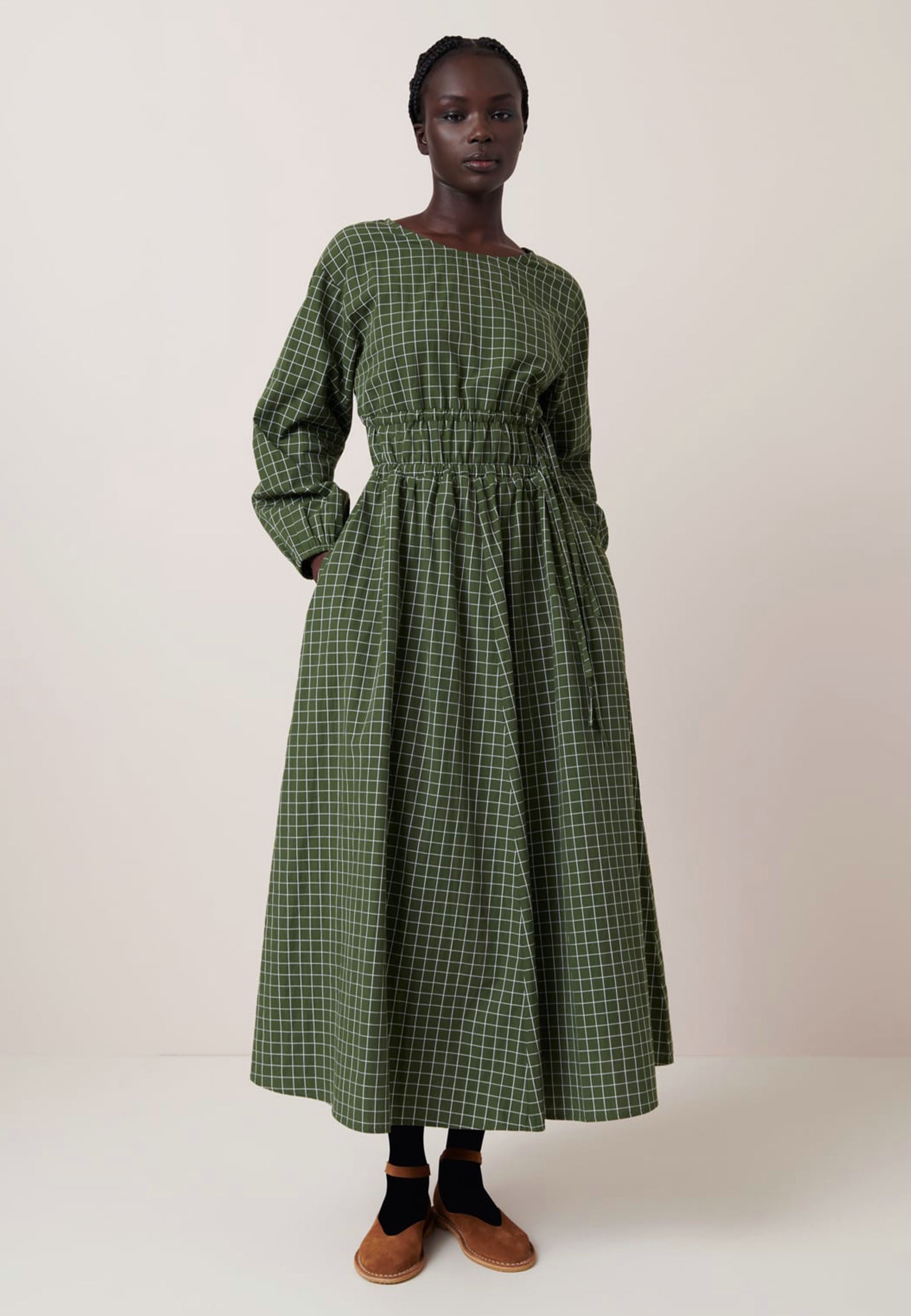 green emerald velvet dress Kowtow Tier Dress main image 0