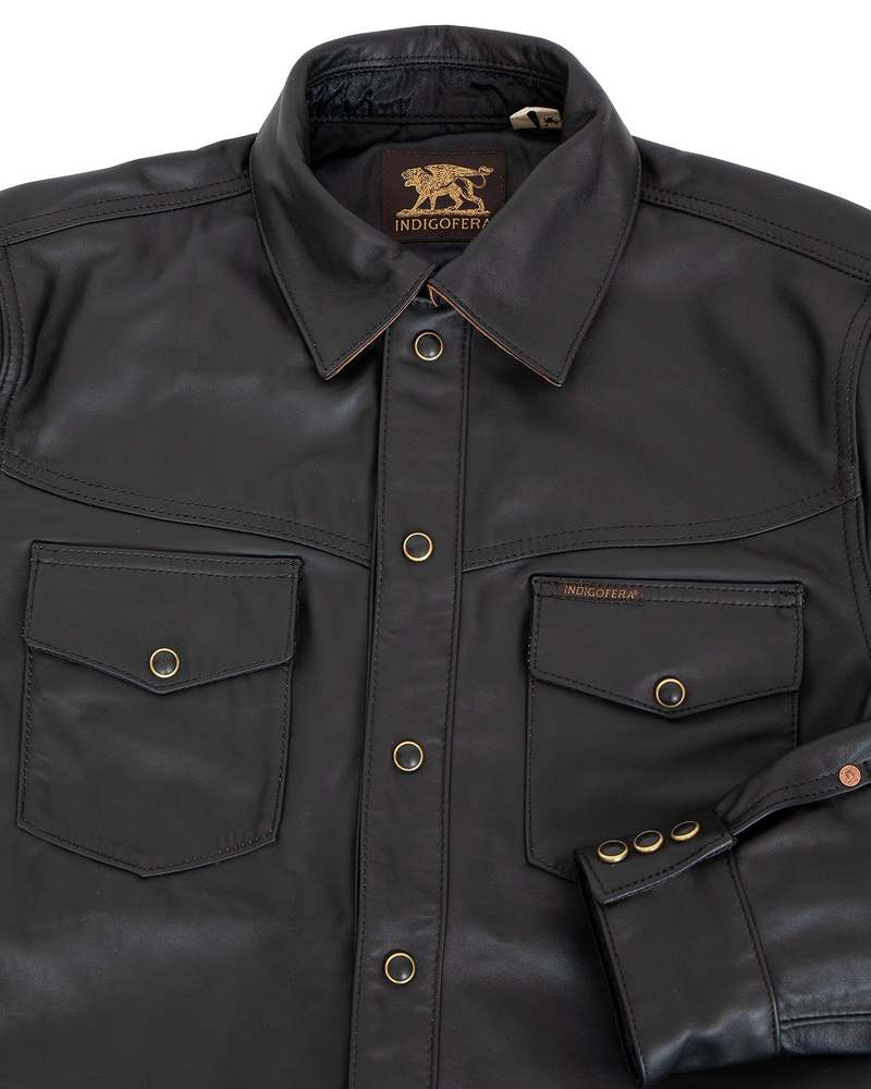 Indigofera Austin Leather Shirt - Black Indigofera Austin Leather Shirt - Black