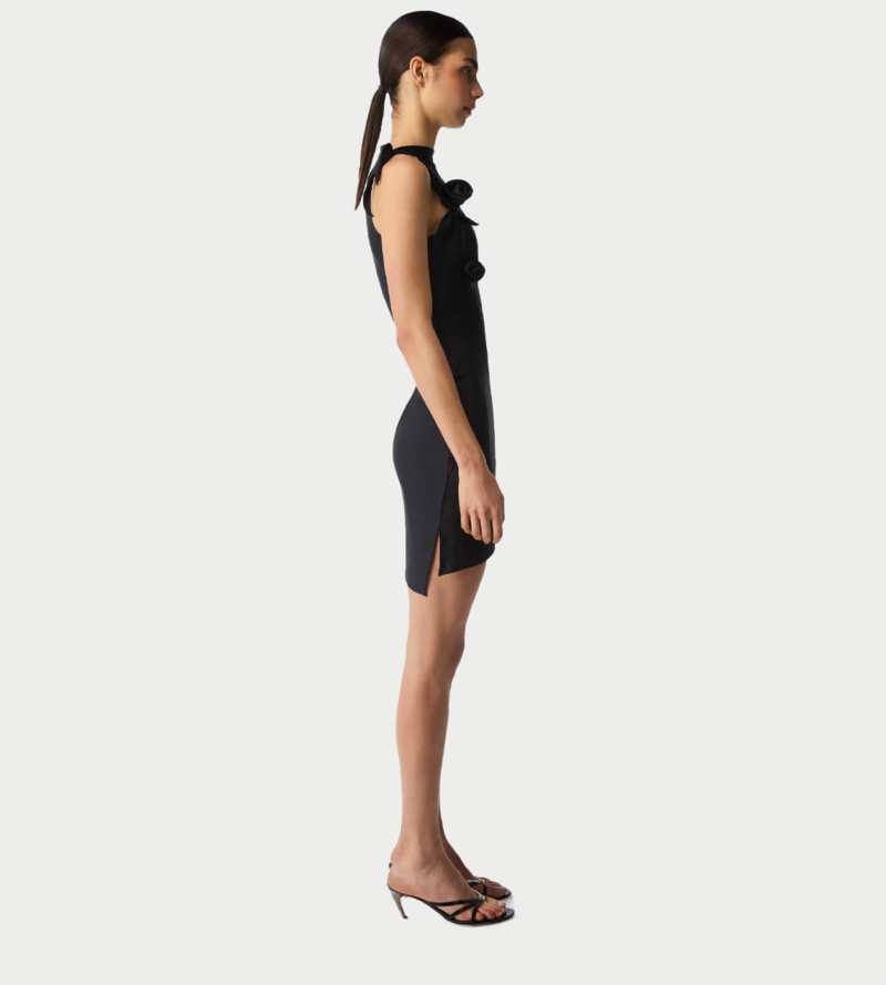 Coperni Asymmetric Flower Mini Dress - Black Coperni Asymmetric Flower Mini Dress - Black