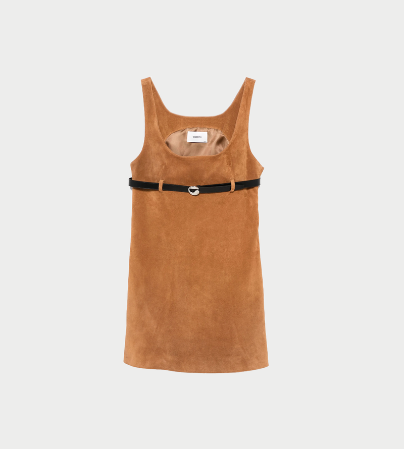 Coperni Belted Suede Mini Dress Coperni Belted Suede Mini Dress