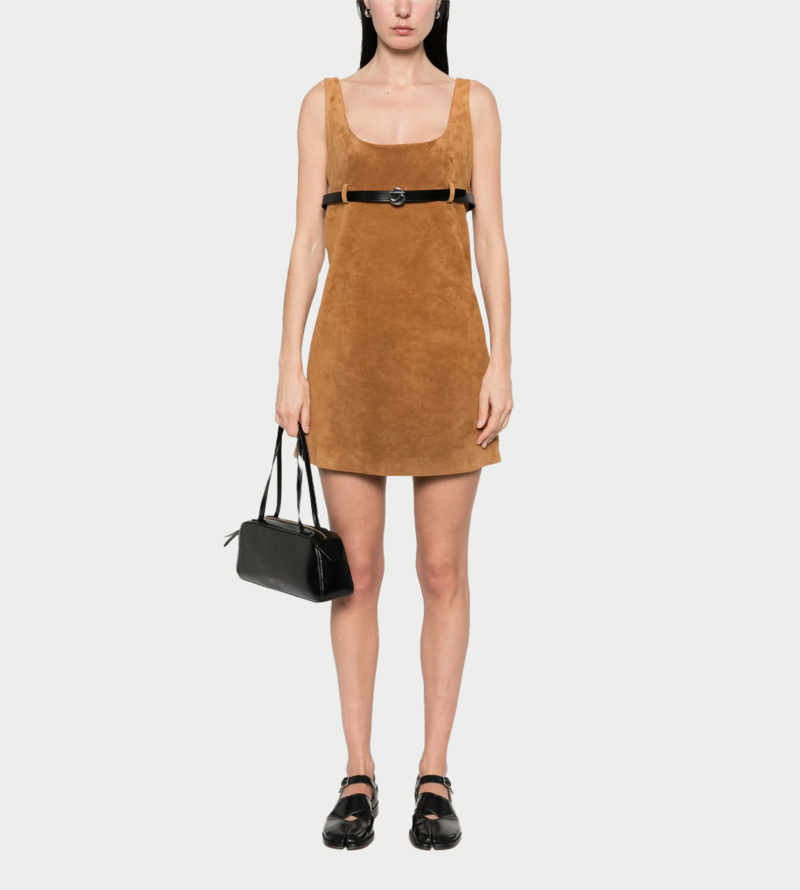 Coperni Belted Suede Mini Dress Coperni Belted Suede Mini Dress
