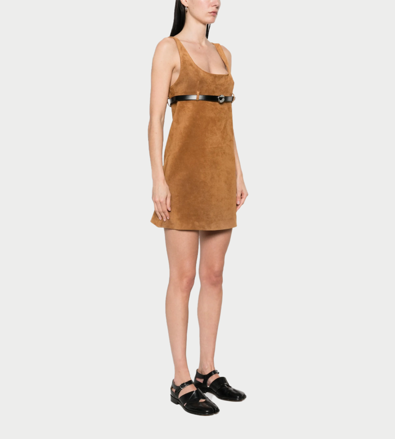 Coperni Belted Suede Mini Dress Coperni Belted Suede Mini Dress
